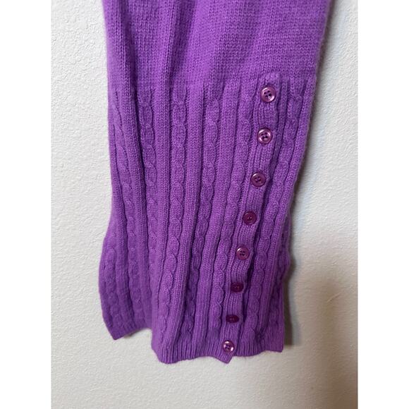 Vintage Lauren Ralph Lauren rabbit hair knitted scarf buttons purple one size - Picture 2 of 5